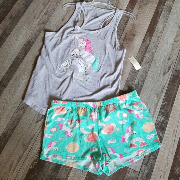 unicorn pajama shorts